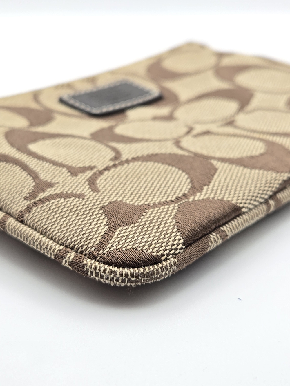 Coach Beige and Brown Signature Canvas Wristlet - Picture 5 of 9